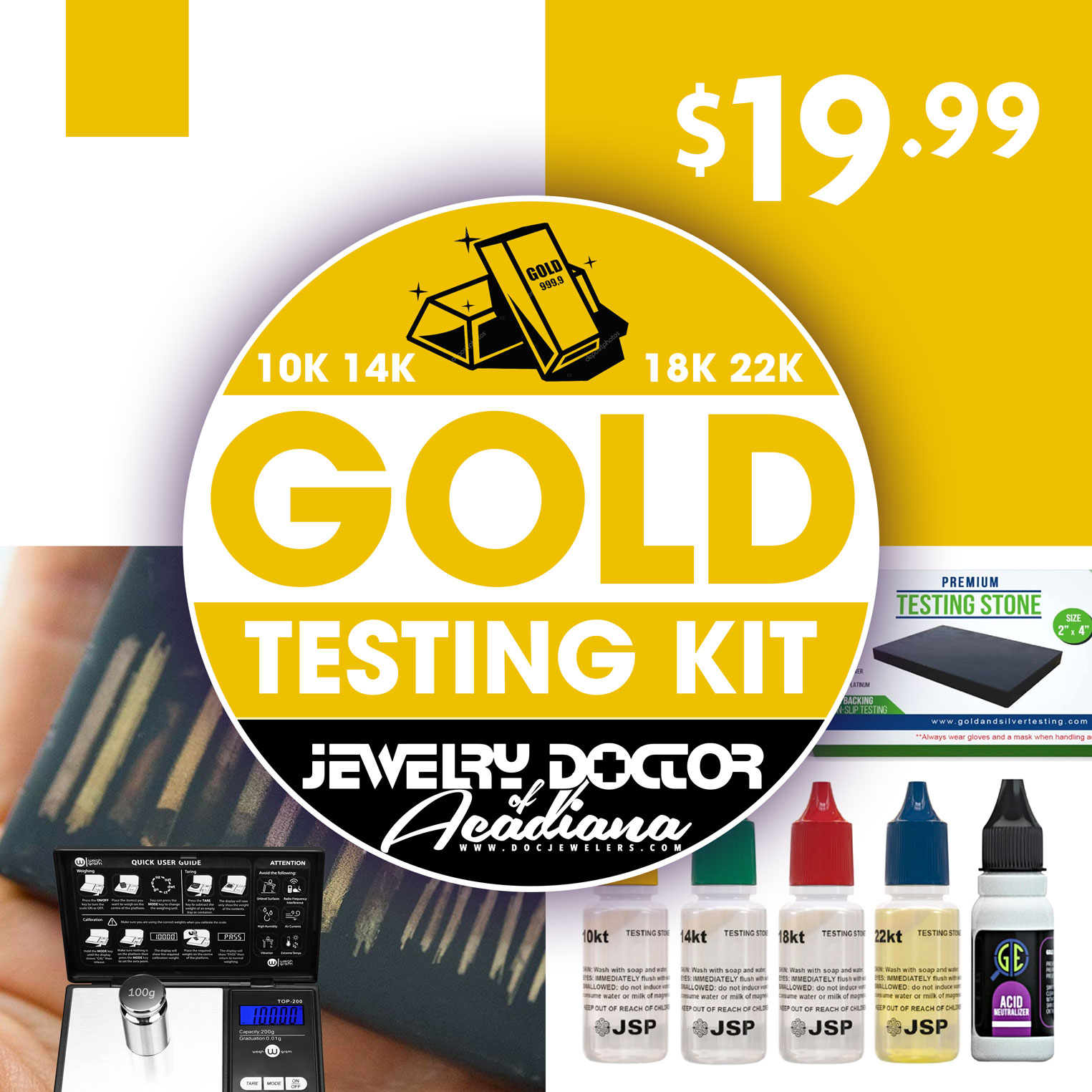 Gold Testing Acid 10k 14k 18k 22k Platinum Solution for Jewelry Scratch  Testing